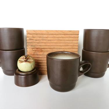 Vintage Heath Ceramics Mug In Beachstone, Edith Heath Ceramics, Rim Line Stacking Coffee Cup - 4 available 