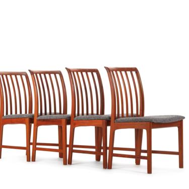 Set of Four Dining Chairs by Folke Ohlsson for Dux in Teak, Sweden 