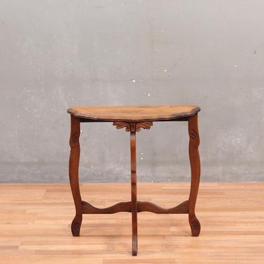Carved Demilune Side Table