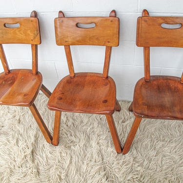 Vintage Solid Oak Designer Chairs (3 Available and Sold Separately) 