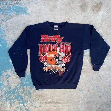 Vintage 1992 Illinois Fighting Illini Holiday Bowl Tultex Sweatshirt 