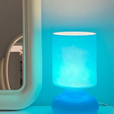 IKEA Lykta Blue Mushroom Glass Lamp