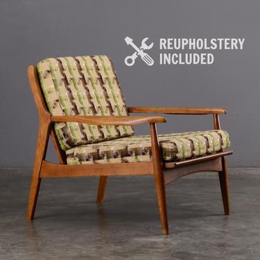 Mid Century Lounge Chair Armchair Danish Modern Oak 