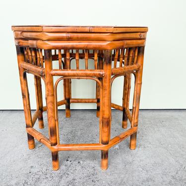 Burnt Bamboo Octagon Side Table