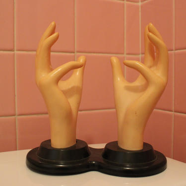Vintage Plastic Hands Statue 