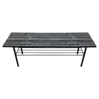 Lucienne Day Coffee Table in Geometric Print Laminate and Wrought Iron