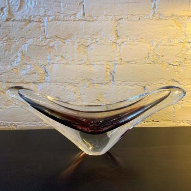 Scandinavian Modern Art Glass Vase By Paul Kedelv For Flygsfors, Sweden
