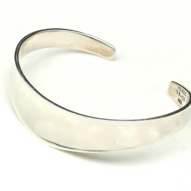 Vintage Taxco Mexico Sterling Silver Modernist Cuff Bracelet Artisan Signed 