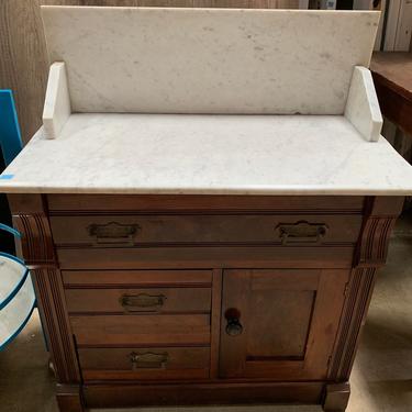 Vintage Small Marble Top Cabinet