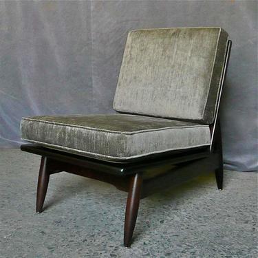 Danish Modern Ebonized Maple Slipper Lounge Chair