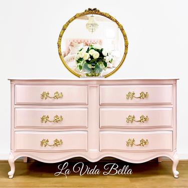 Stunning French Dresser Set in Pale Pink, French Provincial, French Country, Pink, Vintage, Hand Painted, Girl, Nursery 