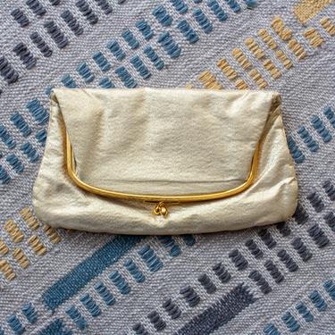 Vintage 1950s Gold Clutch Purse - Coblentz Original Foldover Clutch Elegant Metallic Evening Bag 