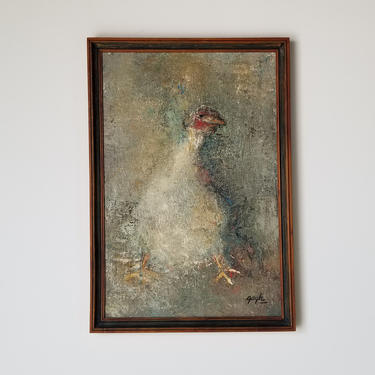 Vintage Gayle Oil Palette on Canvas Expressionist Abstract Painting, Frame . 