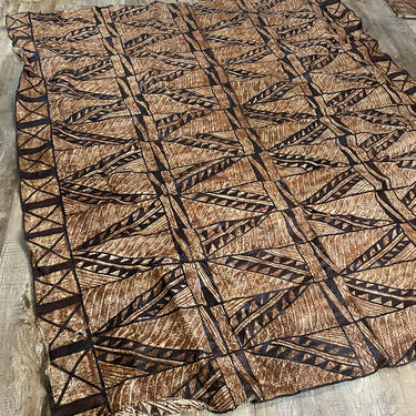 Vintage Extra Large Polynesian Tapa Bark Cloth Pacific Islands Oceania 8’ X 7’ by DesertCactusVintage