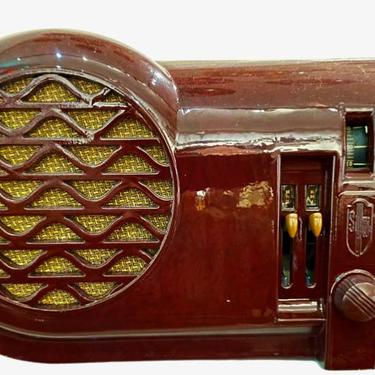Vintage 1939 Stewart Warner 03-5B1 Art Deco Bakelite Tube Radio Bluetooth
