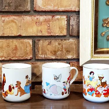 Vintage Disney Mugs Japan set of 3 