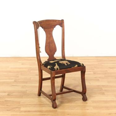Wood Dining Chair w/ Safari Animal Motif