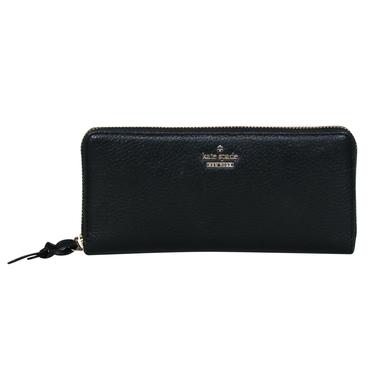 Kate Spade - Black Pebbled Leather Zip-Around Wallet