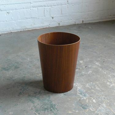 Swedish Teak Waste Basket // Trash Can by Rainbow Wood Products 