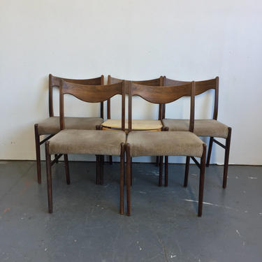Set of 5 Vintage Danish Modern Rosewood Dining Chairs by Arne Wahl Iversen - Free NYC Delivery! 