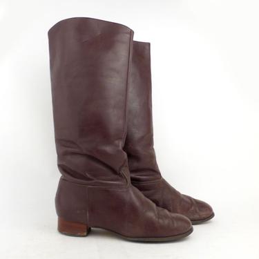 Brown Leather Boots Vintage 1970s Leather Mod Boots Women's size | Pure ...