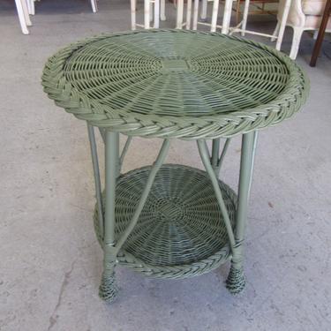 Round Wicker Occasional Table
