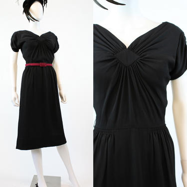1940s PAUL SACHS draped rayon dress xs | new fall 