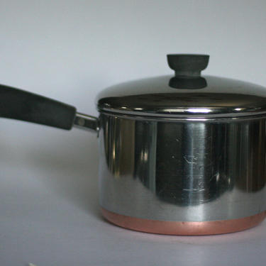 vintage revere ware 3 quart saucepan made in clinton illinois copper clad bottom 