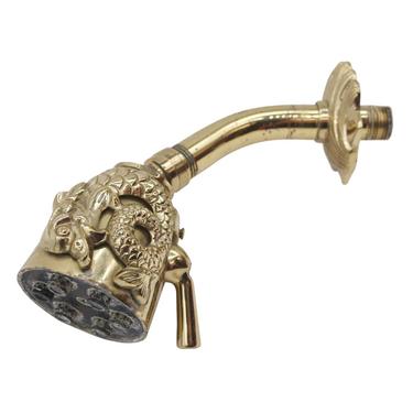 Brass Dolphin Shower Head with Shell Mounting Plate