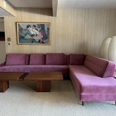 Mid Century Modern Pink Sectional Sofa