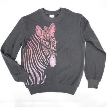Block-Print Zebra Boyfriend Sweatshirt