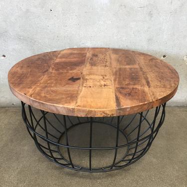 Round Wood &amp; Wire Table