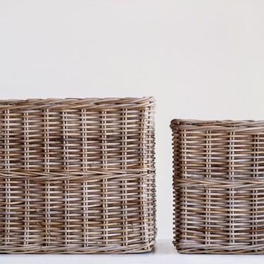 Square Rattan Basket, multiple styles