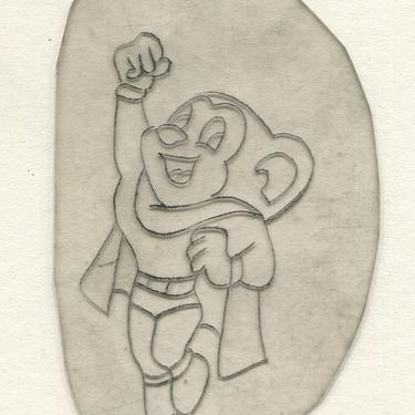 Mighty Mouse Vintage Traditional Tattoo Acetate Stencil from Bert Grimm's Shop 