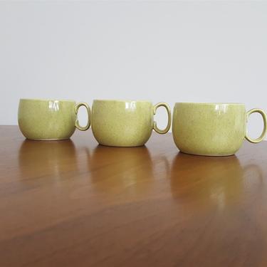 Set of 3 W. S. George Ranchero Green Speckled Coffee Mugs 
