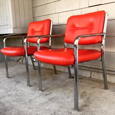 Pair of Milo Baughman Style Chairs by Chromcraft