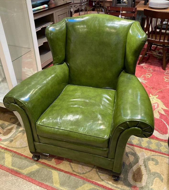 Green vinyl chair 36” wide 35” high 
