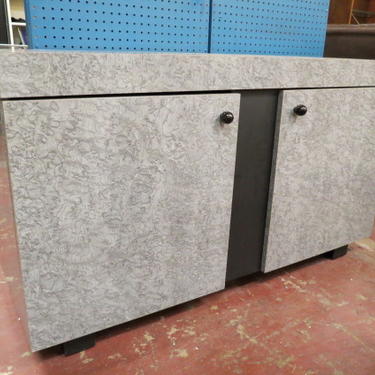 Vintage 80’s gray faux marble 2 door cabinet