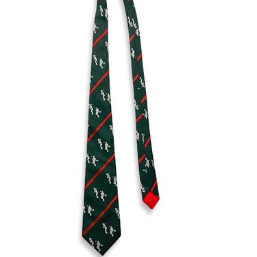 Vintage 1970s GUCCI Necktie ~ All Over Tennis Print / Embroidered ~ 100% Silk ~ Made in USA ~ Club Tie ~ 