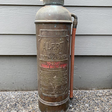 Antique ALERT Fire Extinguisher Copper and Brass 