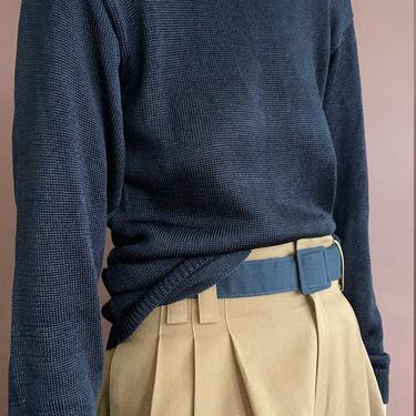 vintage black semi-sheer knit sweater blouse medium 