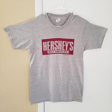 Vintage T-shirt Hershey&#39;s Chocolate Bar Promo Tee 1990s 1980s Single Stitch Small 
