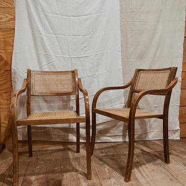 Pair of Cane Armchairs 
