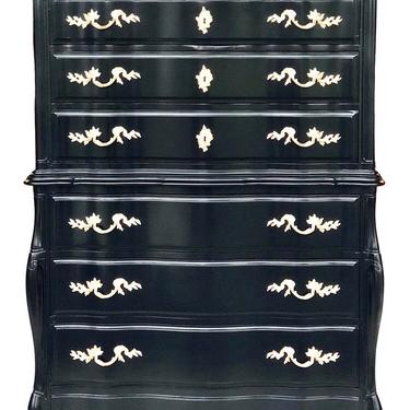 Vintage Louis XV Style French Provincial Tall Chest of Drawers 
