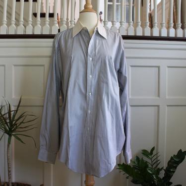 Vintage Brooks Brothers Pinstripe Long Sleeve Button Down Shirt Men's Size L XL 