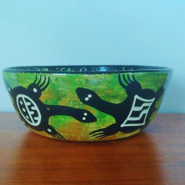 Rare Mana Studios Pottery Bowl by Arizona Artist Immanuel Pardeahtan Trujillo 