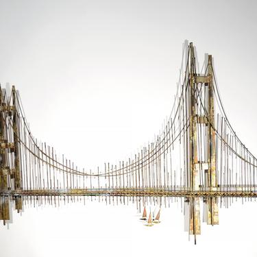 Curtis Jere Golden Gate Bridge in San Francisco, CA Mid Century Modern Brutalist Wall Art 
