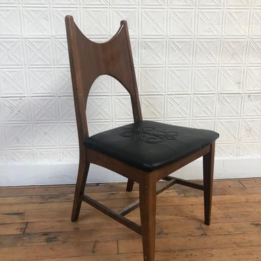 Mid Century Walnut Desk Chair w/ Embroidered Seat