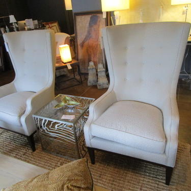 PAIR PRICED SEPARATELY BAKER CURVED BACK WING CHAIRS
