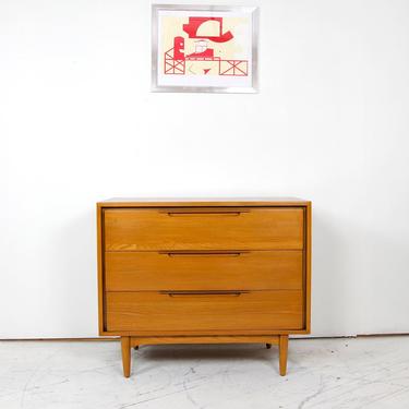 Drawer Solid Hickory Dresser, Small Vintage Style Dresser